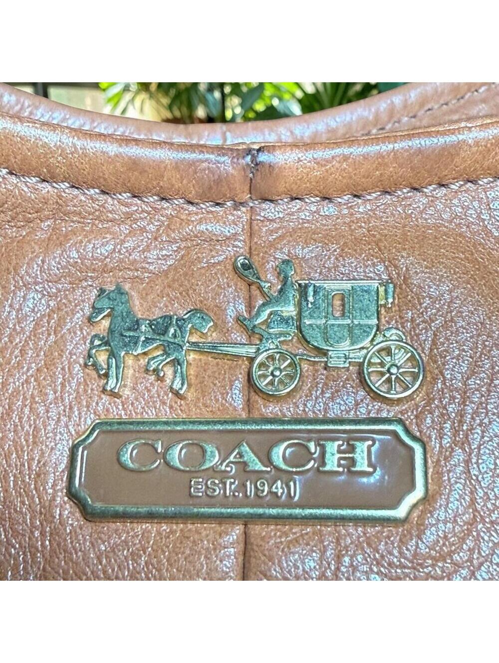 Coach Madison Abigail #18612 Pebbled Leather Hobo Bag in Saddle Tan - Picture 9 of 13